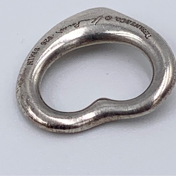 Authentic Tiffany & Co 925 Silver Elsa Peretti Open Heart 16mm Pendant - Picture 7 of 8